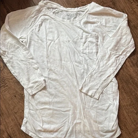 White Long Sleeve Women's Top Maternity shirt medium - Picture 3 of 3